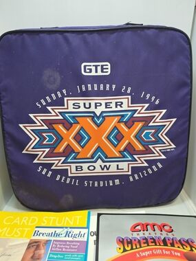 Vintage Super Bowl XXX Seat Cushion Dallas Cowboys vs Pittsburgh Steelers